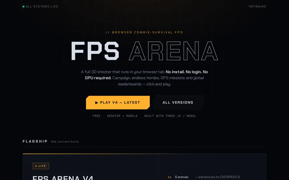 FPS Arena — browser 3D shooter