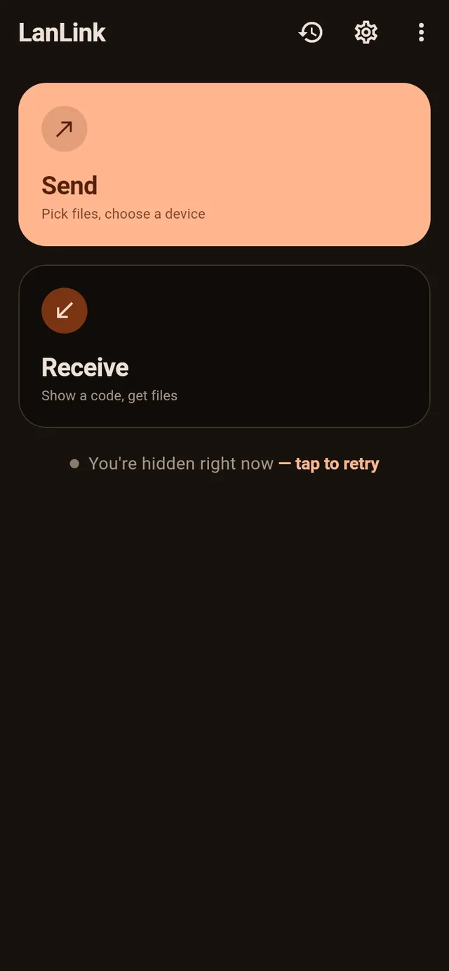 Home screen in the Ember dark theme