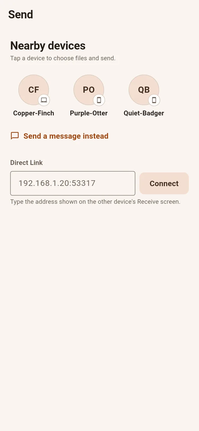 Device radar finding nearby devices automatically